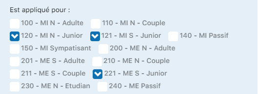 Applicable pour